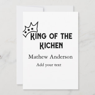 Cartão De Festividades Rei da cozinha adiciona nome cozinhar de padaria c