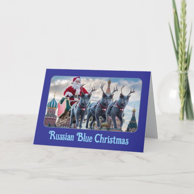 Cartão De Festividades Reinador Azul Russo (Frente)