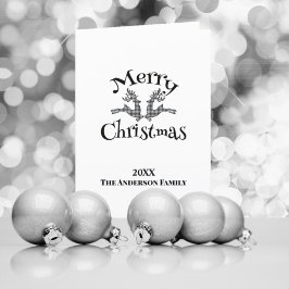 Cartão De Festividades Reindeador de Fotografias Personalizado de Xadrez