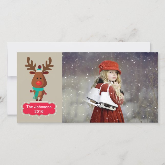 Cartão De Festividades Reindeer (Frente)