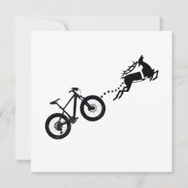 Cartão De Festividades Reindeer Antler Mountain Bike Christmas rider