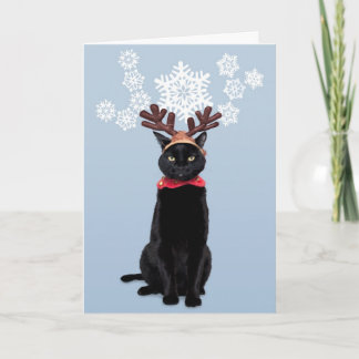 Cartão De Festividades Reindeer Cat Brings Joy