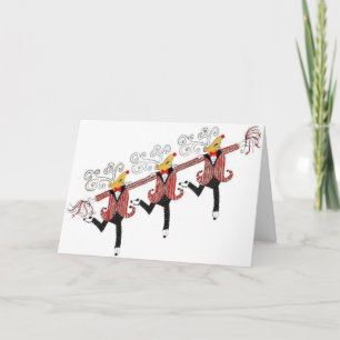 Cartão De Festividades Reindeer Chorus Line