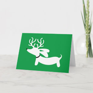 Cartão De Festividades Reindeer Dachshund Holiday Greeting Card Doxie