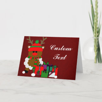 Cartão De Festividades Reindeer de Natal e Presentes