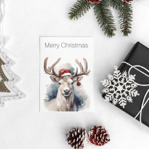 Cartão De Festividades Reindeer de Natal, personalizável