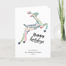 Reindeer Floral | Poinsettia Pine Bough Happy