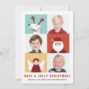 Cartão De Festividades Reindeer, Papais noeis e Blocos de Anjo