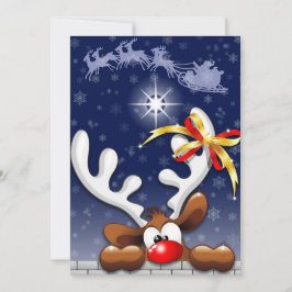 Cartão De Festividades Reindeer Puzzled Funny Christmas Character