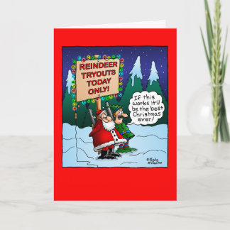 Cartão De Festividades Reindeer Tryout Christmas Card