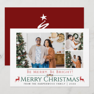 Cartão De Festividades Reitor Natal Férias Script Família 3 Foto