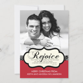 Cartão De Festividades Rejoice Luke 2:11 Religious Christmas Card