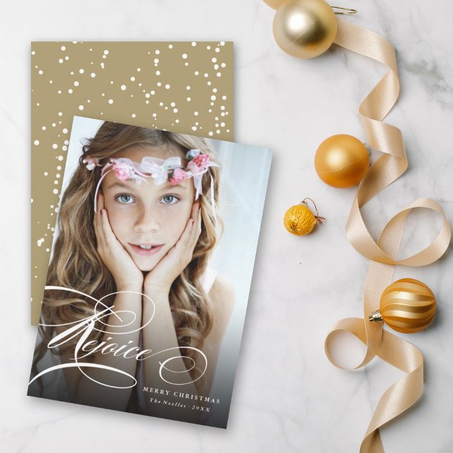 Cartão De Festividades Rejugar o Script Clássico Foto de Natal Religioso (Criador carregado)