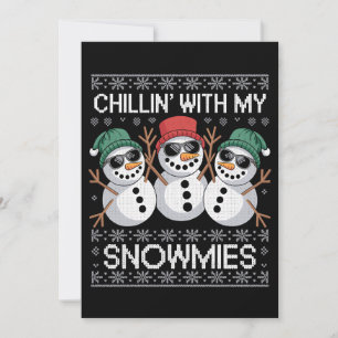 Cartão De Festividades Relaxando Com Meus Snowmies Natal Engraçado Feio
