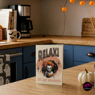 Cartão De Festividades Relaxe, É Só Halloween Palhaço Infantil Assustador