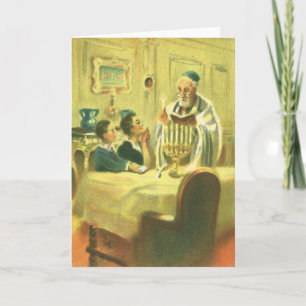 Cartão De Festividades Religião do vintage, judaísmo, iluminando o