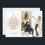 Cartão De Festividades Religioso, Feliz Natal, Foto da Família Cristã<br><div class="desc">Religioso, Cristão, Natal Mais Feliz, Saudação da Época, Feriado Mais Feliz, Feliz Natal, Natal bege contemporâneo. ( Uma noite silenciosa, uma estrela acima, um presente abençoado de esperança e amor. Um Natal abençoado para você! ) Comemore a estação com este cartão com fotos da família (download impresso e/ou digital, saudação...</div>