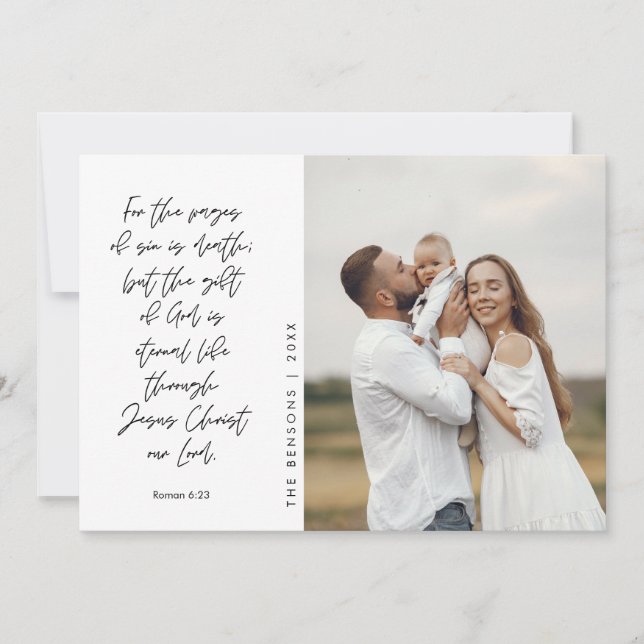 Cartão De Festividades Religioso, Feliz Natal, Foto da Família Cristã (Frente)