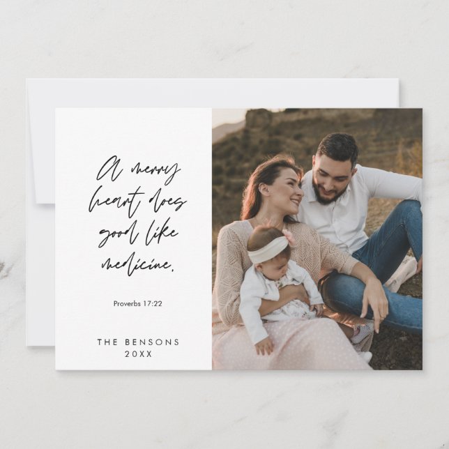 Cartão De Festividades Religioso, Feliz Natal, Foto de Família Cristã (Frente)