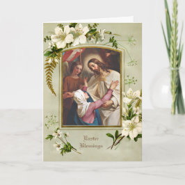 Cartão De Festividades Religious Catholic Easter Jesus Resurrection Mary