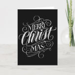 Cartão De Festividades Religious Christ Christmas Chalkboard Calligraphy<br><div class="desc">We say 'Merry Christmas' very often during the season, but sometimes we tend to forget where this greeting actually originates from. Here is a wonderfully elegant piece of custom hand lettering in the fashionable chalkboard look to give a gentle nudge back into the direction of Jesus. Professional calligraphy by Ivan...</div>