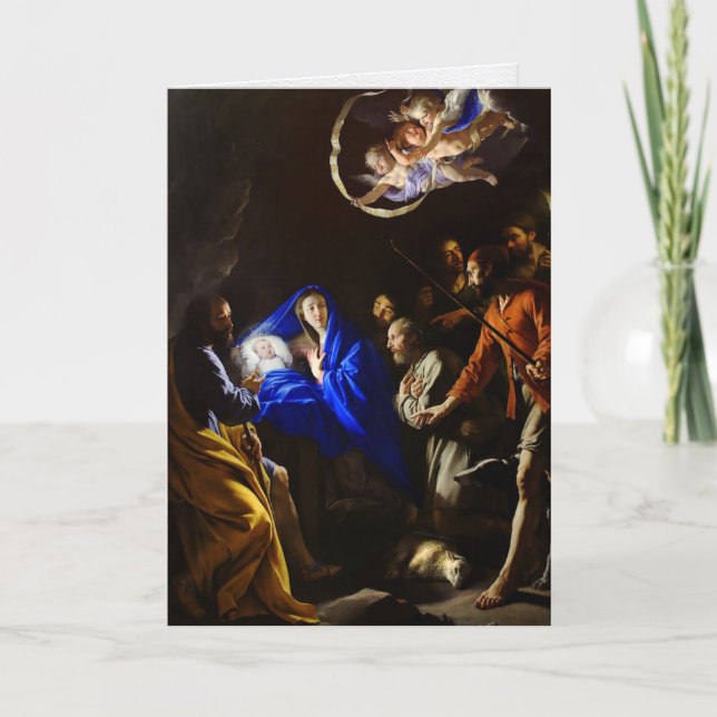 Cartão De Festividades Religious Christmas Cards | Adoration of Kings 9 (Frente)