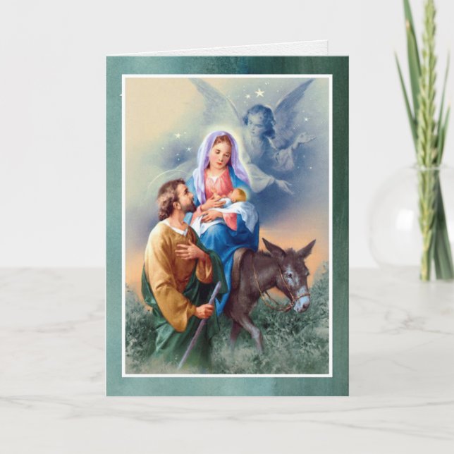 Cartão De Festividades Religious Christmas Cards | Holy Family 2 (Frente)