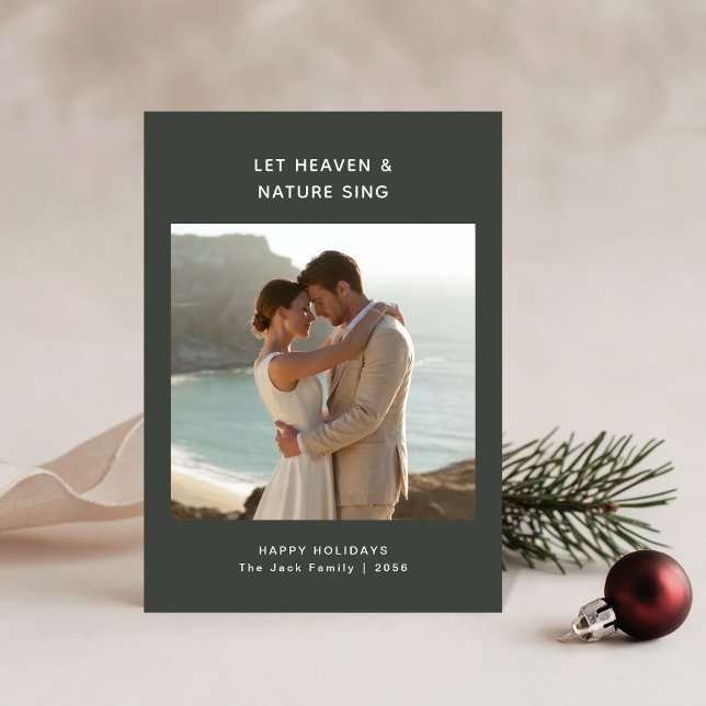 Cartão De Festividades Religious Christmas | Dark Dusky Nelywed Photo (Criador carregado)