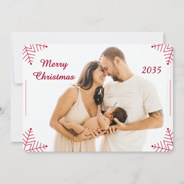Cartão De Festividades Religious Christmas Photo Card with Scripture  (Frente)