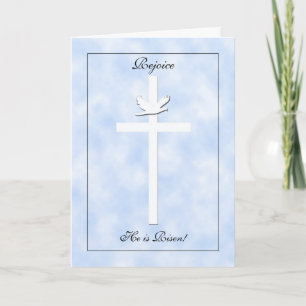 Cartão De Festividades Religious Easter Cards -- Cross and Dove