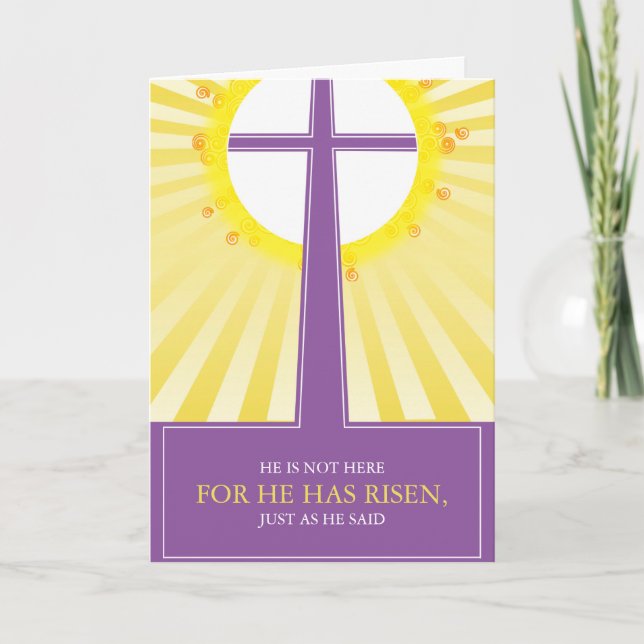 Cartão De Festividades Religious Easter Cards: He is Risen (Frente)