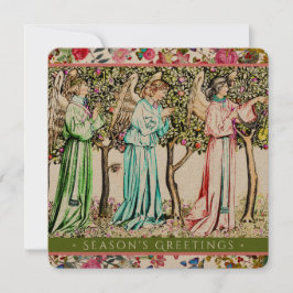 Cartão De Festividades Remix Floral Vintage de Anjos