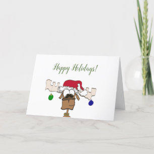 Cartão De Festividades Rena de Natal Fofa