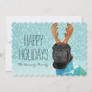 Cartão De Festividades Rena de Sharpei