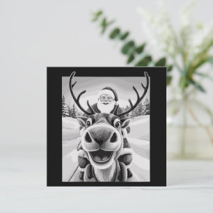 Cartão De Festividades Rena Fofa Selfie Natal Papai Noel
