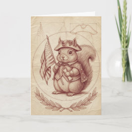 Cartão De Festividades Renaissance Sanguine Patriotic Squirrel Card