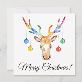 Cartão De Festividades Renas Coloridas