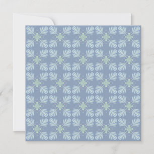 Cartão De Festividades Repetição abstrata floral azul pastel