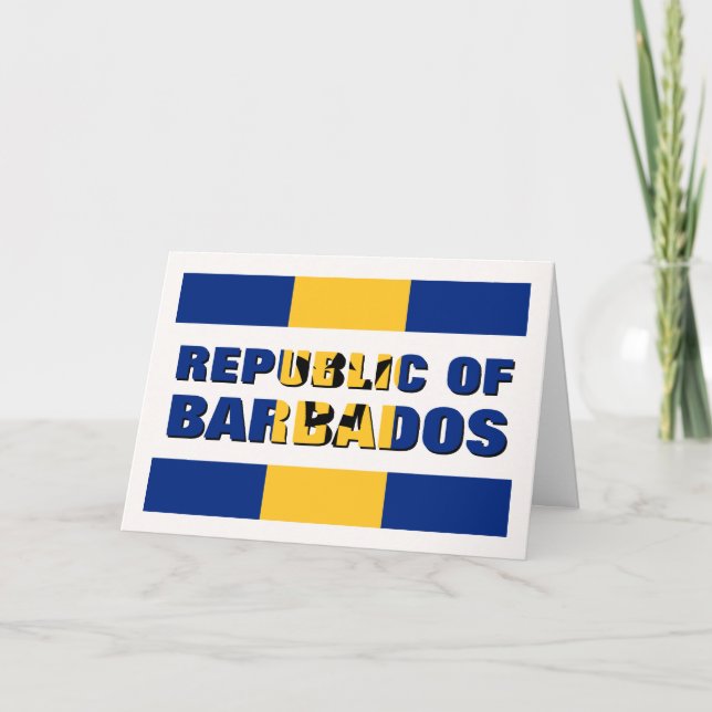 Cartão De Festividades REPÚBLICA Personalizada DE BARBADOS (Frente)