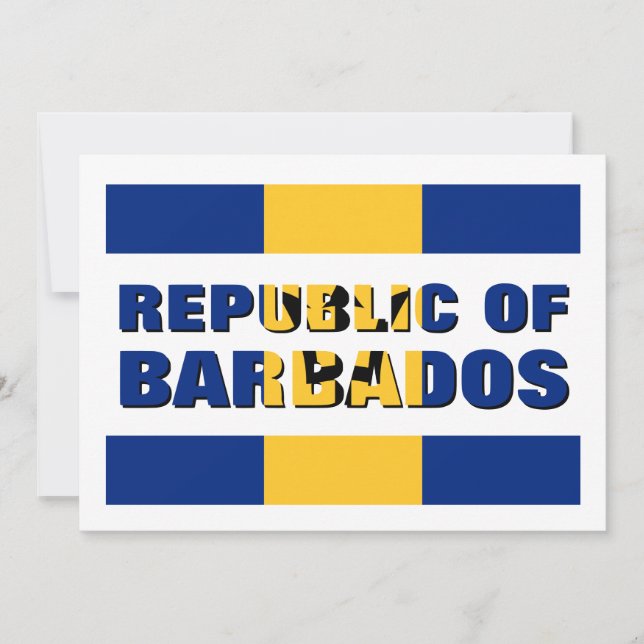 Cartão De Festividades REPÚBLICA Personalizada DE BARBADOS (Frente)