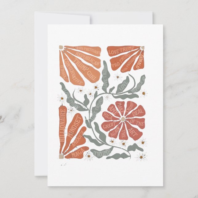 Cartão De Festividades RESIST: Protesto Político Anti-Trump Floral (Frente)