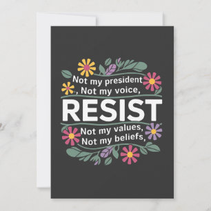 Cartão De Festividades Resistência a Protesto Botânico Floral Anti-Trump