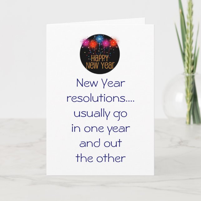 CARTÃO DE FESTIVIDADES RESOLUÇÃO DE ANO NOVO - FAÇA ELES QUEBRÁ-LOS (Frente)