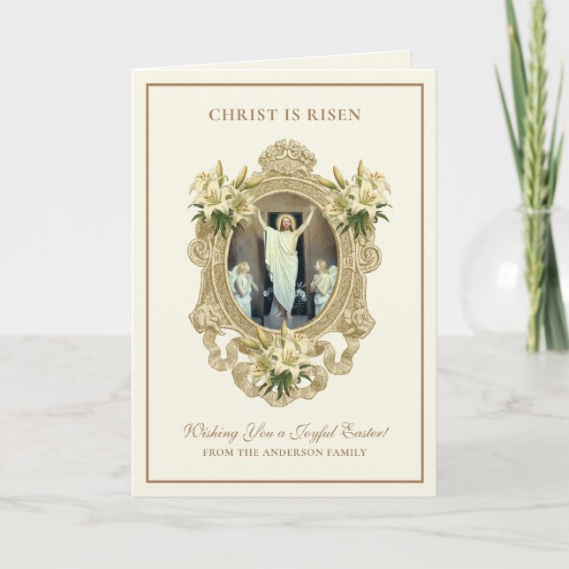 Cartão De Festividades Ressurreição Religiosa páscoa Jesus Cristão (Frente)