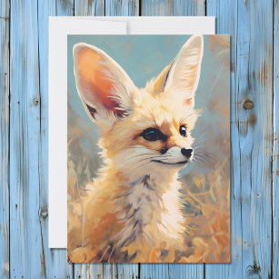 Cartão De Festividades Retrato Adorável Fennec Fox Cute