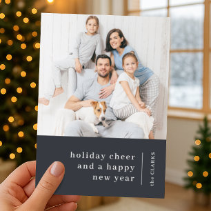Cartão De Festividades Retrato da família natalina Cinzas de carvão m