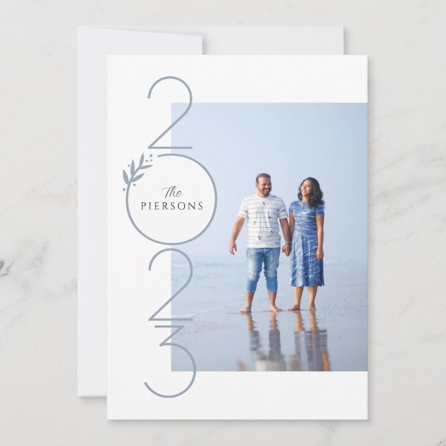 Cartão De Festividades Retrato da placa Anos novos de ano empilhado (Frente)