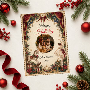 Cartão De Festividades Retrato de Família de Natal do Ballet de Quebra-No