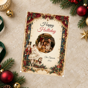 Cartão De Festividades Retrato de Família de Natal do Ballet Nutcracker