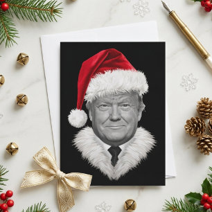 Cartão De Festividades Retrato de Férias do Chapéu de Natal de Donald Tru